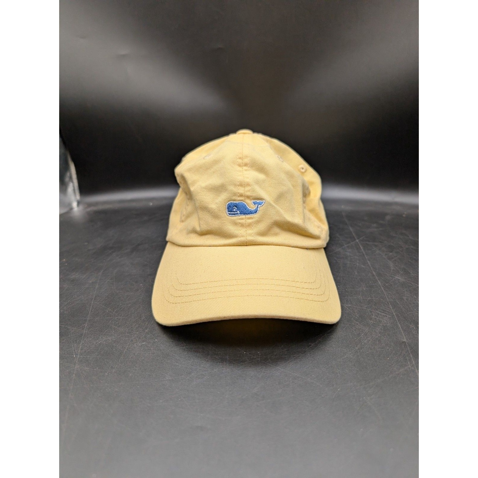 Vineyard Vines Yellow Blue Whale Logo Mermaid Pattern Brim Adjustable Hat Rare